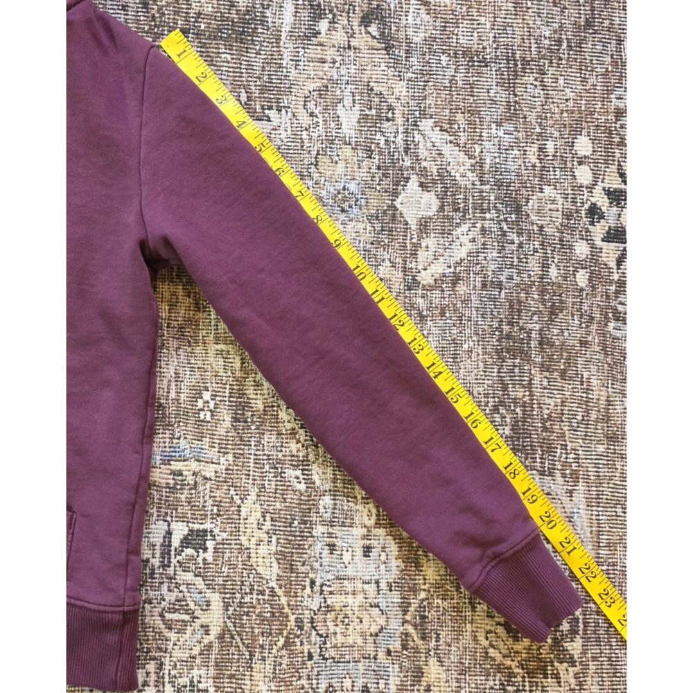 PACT Hoodie Womens Small Plum Purple Organic Cotton Brushed Fleece Zip Jacket - Picture 5 of 7